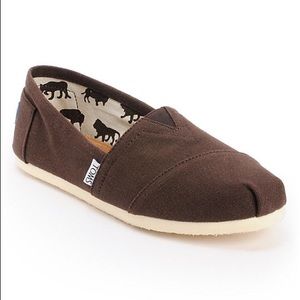 TOMS Brown / Chocolate Canvas Slip Ons